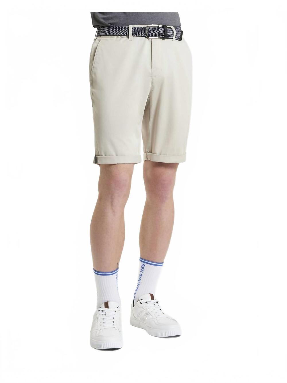 NEW BEN SHERMAN signature classic regular fit chino short in putty